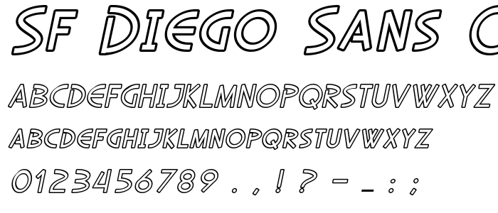 Sf Diego Sans Outline Oblique font